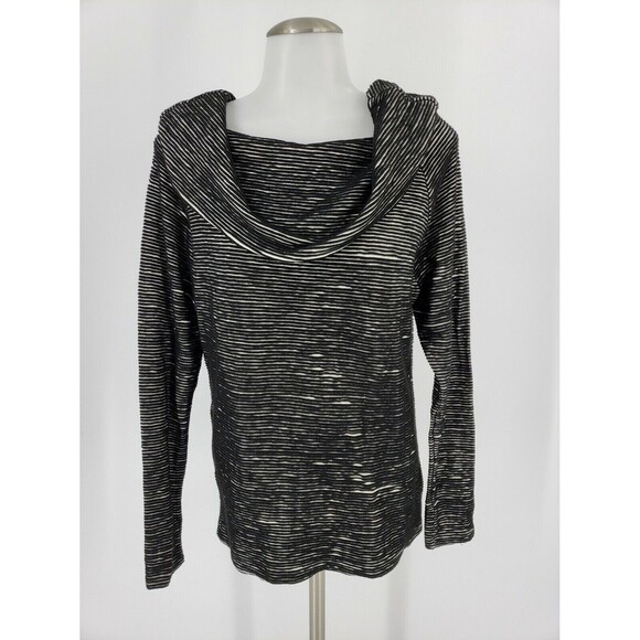 Anthropologie Tops - Dolan Left Coast Anthropologie Black Ribbed Stripe Cowl Neck Sweater Top Sz S